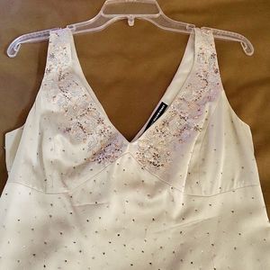 Linda Allard Ellen Tracy Silk Beaded Blouse Size 8